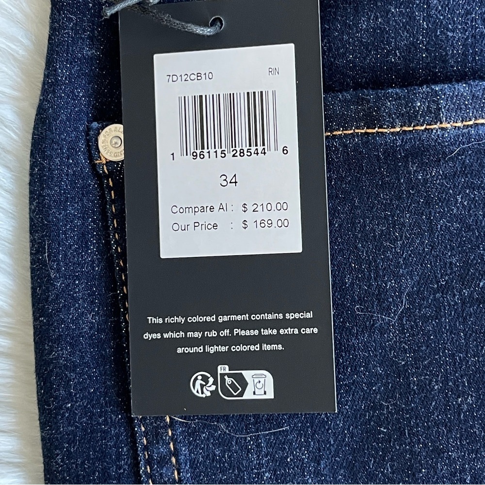 🆕 7 For All Mankind Jeans Men’s The Straight Classic Dark Wash Size 34x32 - Picture 10 of 11